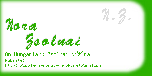 nora zsolnai business card